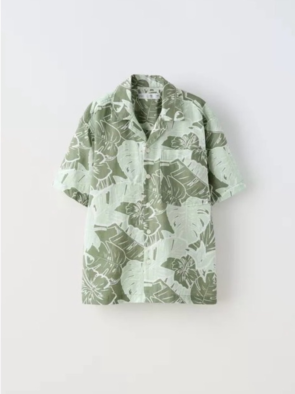 Zara Green Hawaiian Print Short Sleeve Shirt size 8-9 years